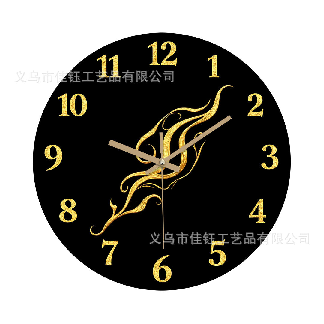 Cross-Border Hot-Selling Clocks, European-Style Creative Wooden Wall-Mounted Clocks, Foreign Trade Living Room, Bedroom, Home Decoration