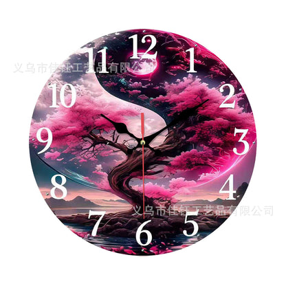 Cross-Border Hot-Selling Clocks, European-Style Creative Wooden Wall-Mounted Clocks, Foreign Trade Living Room, Bedroom, Home Decoration