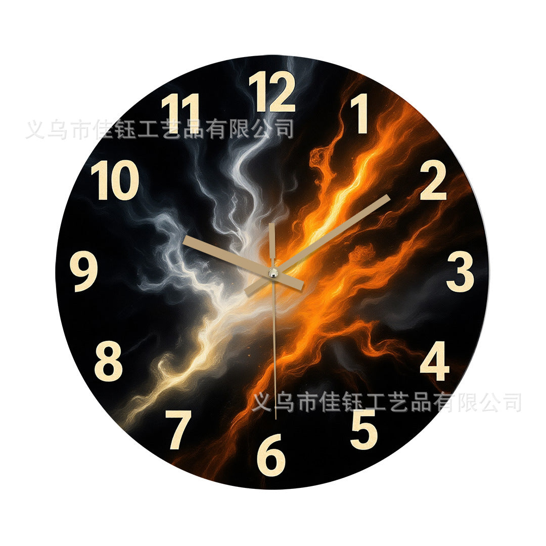 Cross-Border Hot-Selling Clocks, European-Style Creative Wooden Wall-Mounted Clocks, Foreign Trade Living Room, Bedroom, Home Decoration