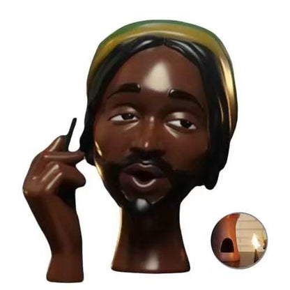 Cross-border New Black Lady Smoke Oven Resin Crafts Creative Desktop Ornaments Character Sculpture Black Incense Oven