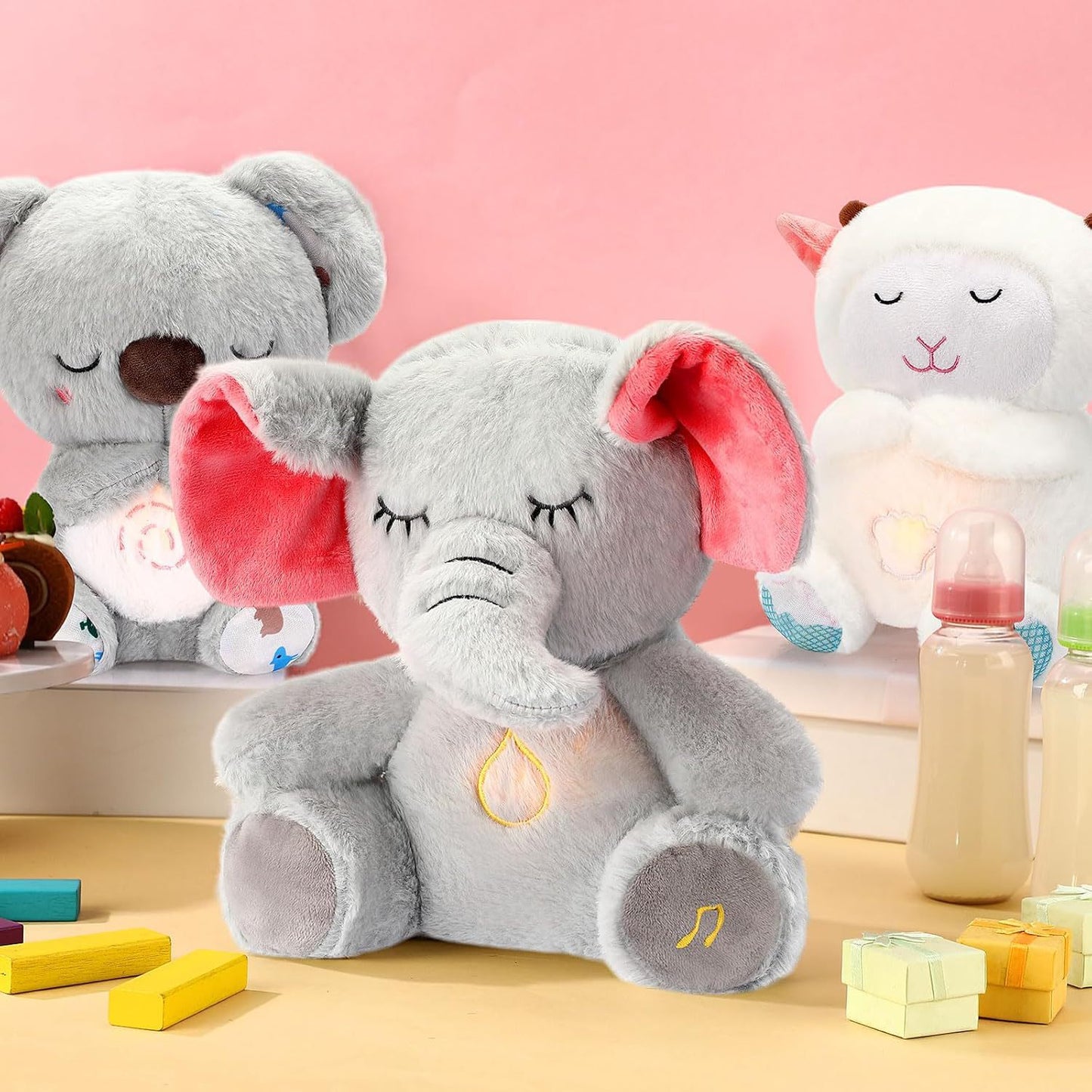Cross-border New Breathing Bear Plush Toy Little Otter Doll Singing Luminous Baby Sleeping Doll