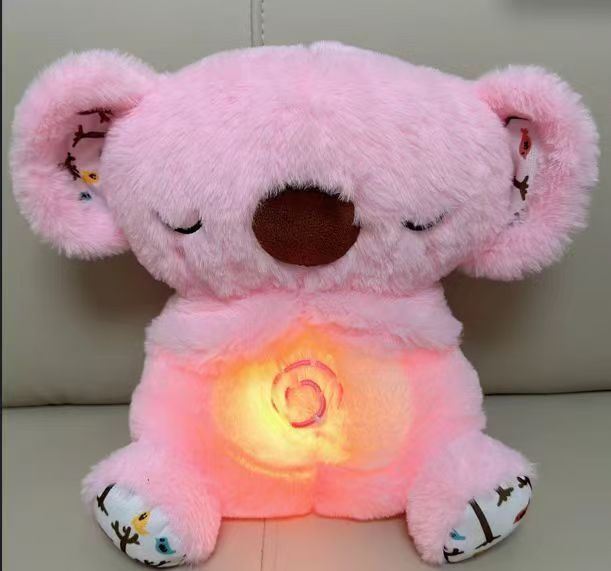 Cross-border New Breathing Bear Plush Toy Little Otter Doll Singing Luminous Baby Sleeping Doll