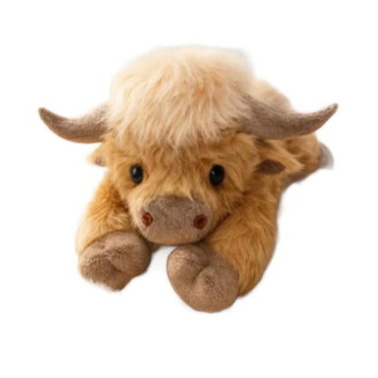 Cross-Border New Highland Cow Plush Highland Cow Calf Stuffed Doll Year of the Ox Mascot Brown