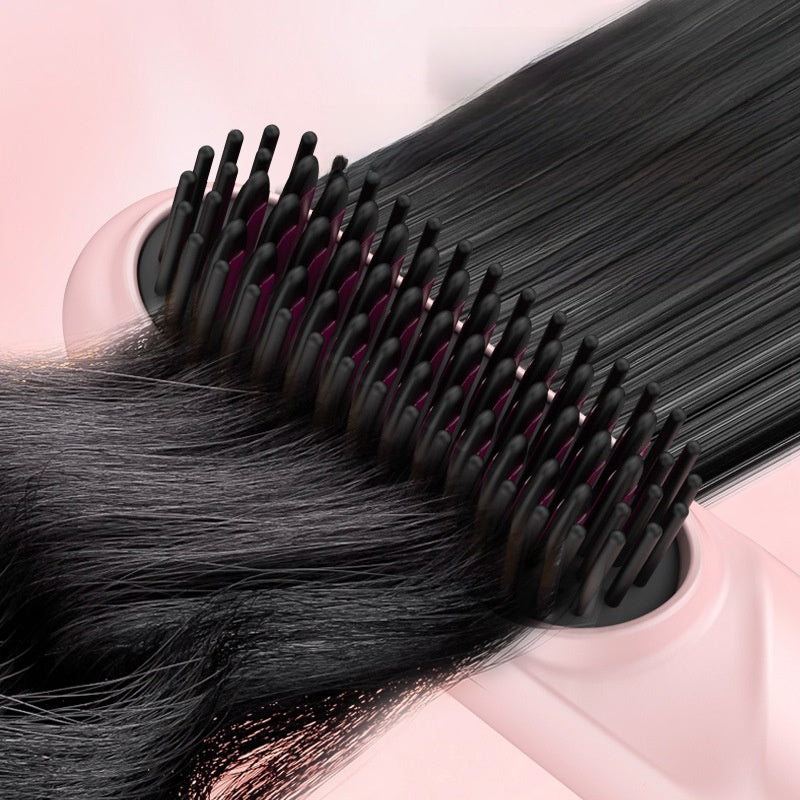 Cross-Border New Model Negative Ion Hair Straightening Comb, Hair Care Tool for Straightening and Curling, Dual-Use Lazy Curling Iron, Wireless and Portable