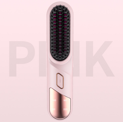Cross-Border New Model Negative Ion Hair Straightening Comb, Hair Care Tool for Straightening and Curling, Dual-Use Lazy Curling Iron, Wireless and Portable