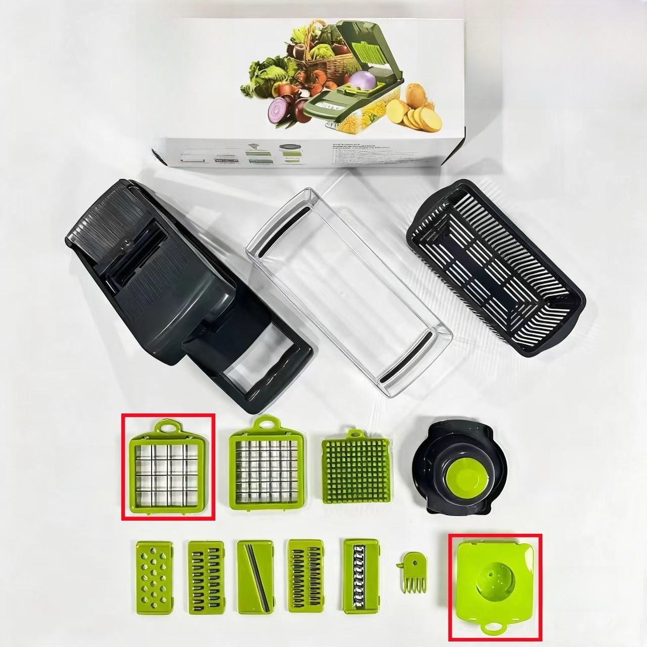 Cross-Border New Multifunctional Vegetable Cutter Household Potato Peeling, Shredding, Dicing and Slicing Kitchen Artifact Set Grater