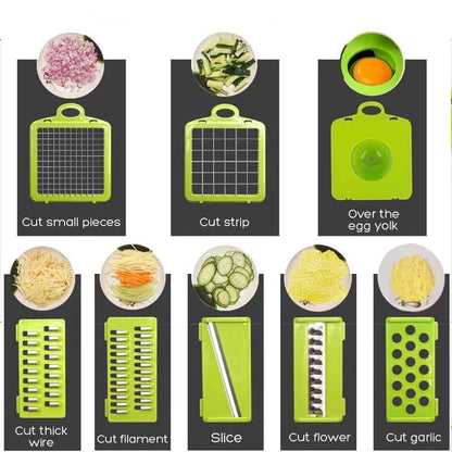 Cross-Border New Multifunctional Vegetable Cutter Household Potato Peeling, Shredding, Dicing and Slicing Kitchen Artifact Set Grater