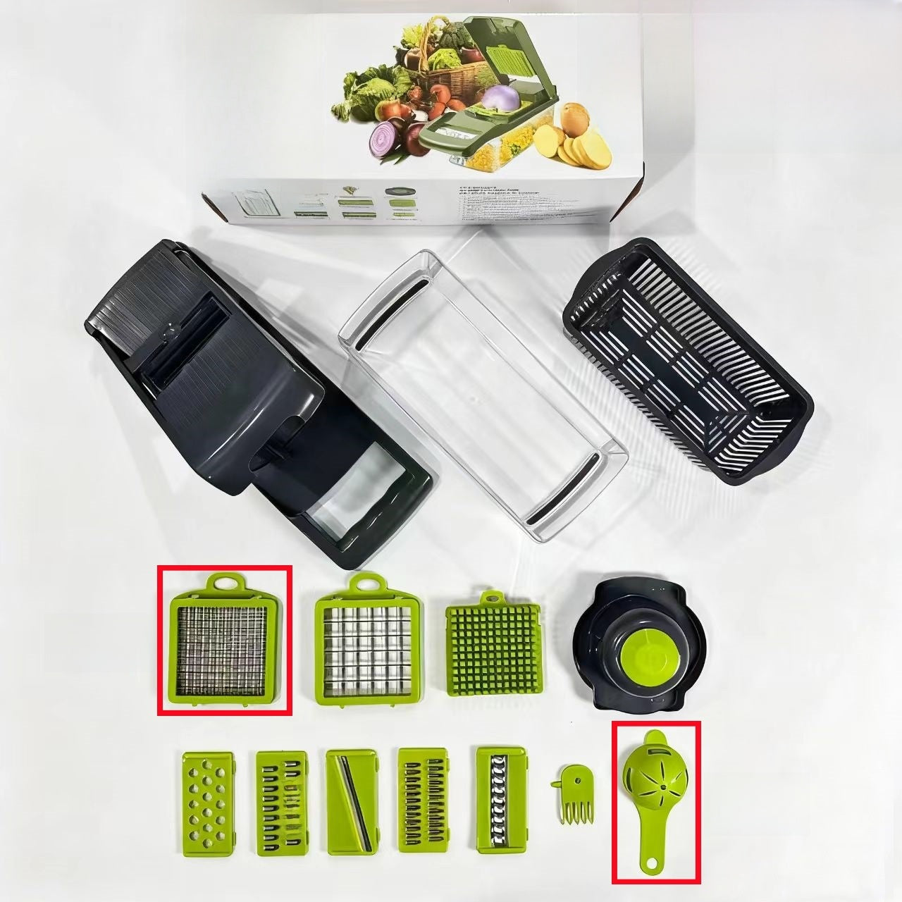 Cross-Border New Multifunctional Vegetable Cutter Household Potato Peeling, Shredding, Dicing and Slicing Kitchen Artifact Set Grater