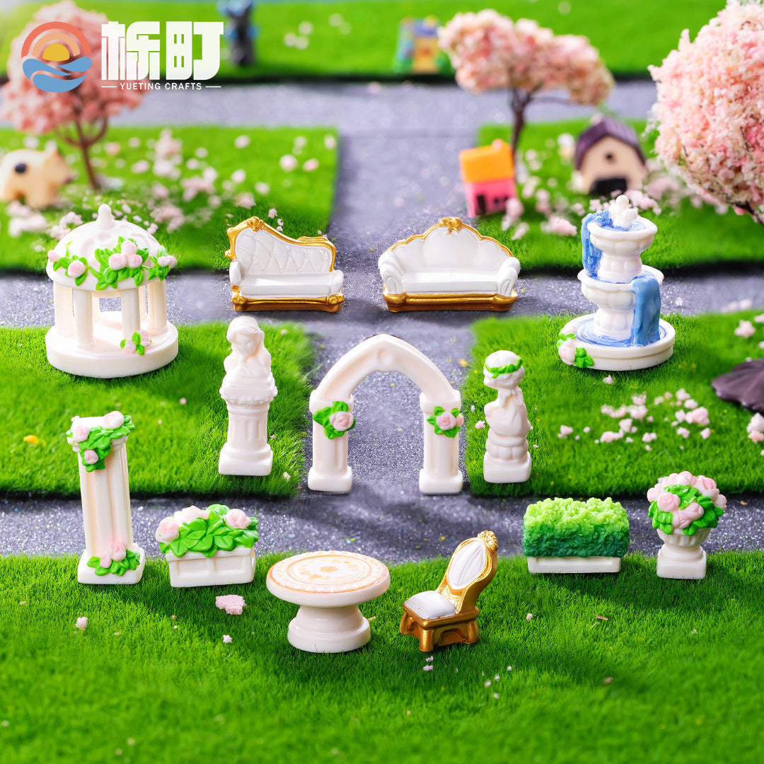 Cross-Border New Product Creative European Garden Courtyard Micro Landscape DIY Landscaping Materials Decoration Accessories Resin Ornaments