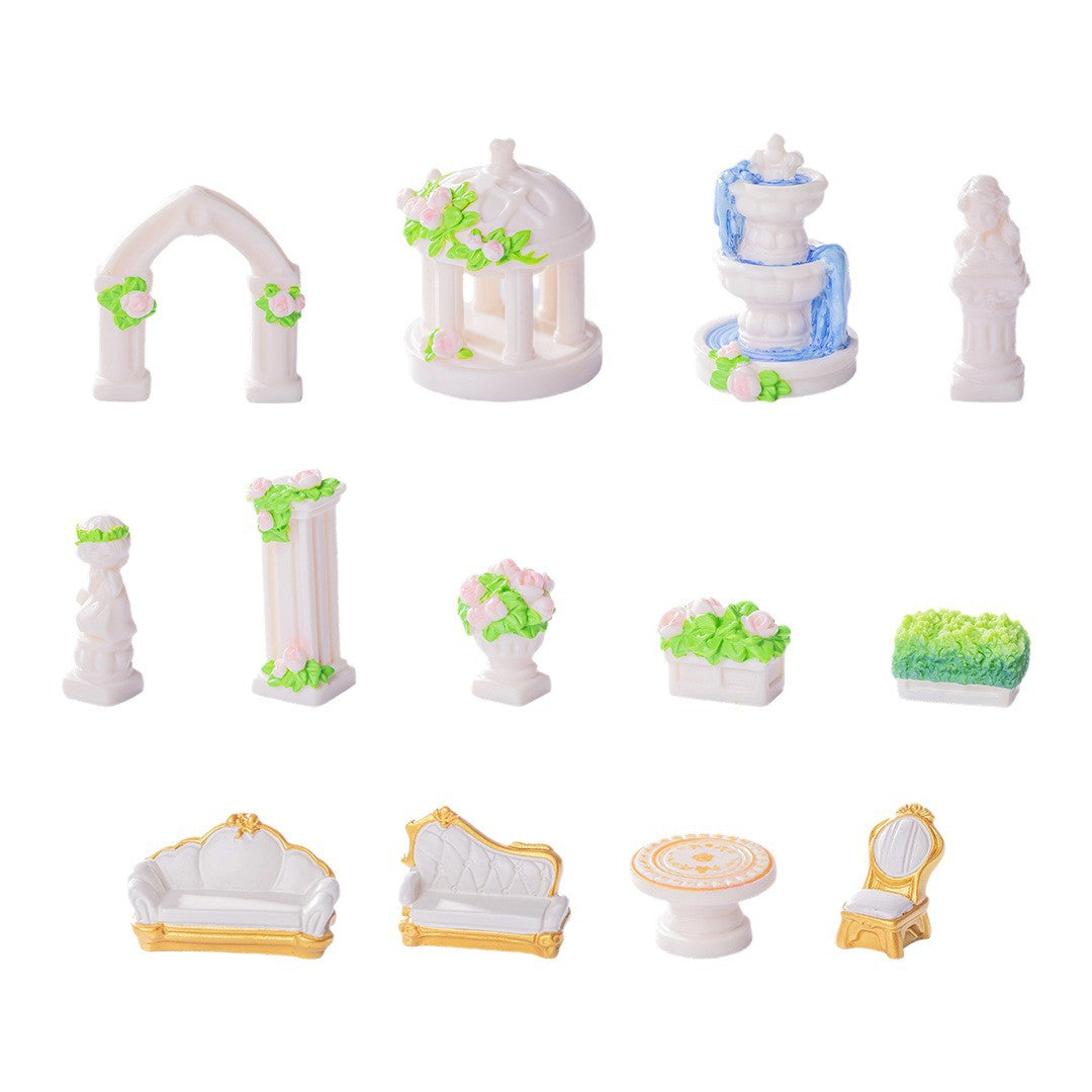 Cross-Border New Product Creative European Garden Courtyard Micro Landscape DIY Landscaping Materials Decoration Accessories Resin Ornaments