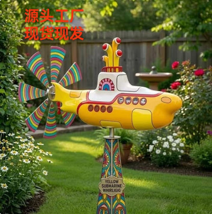 Cross-Border New Product Shark Mouth Warplane Garden Wind Spinner Outdoor Garden Windmill
