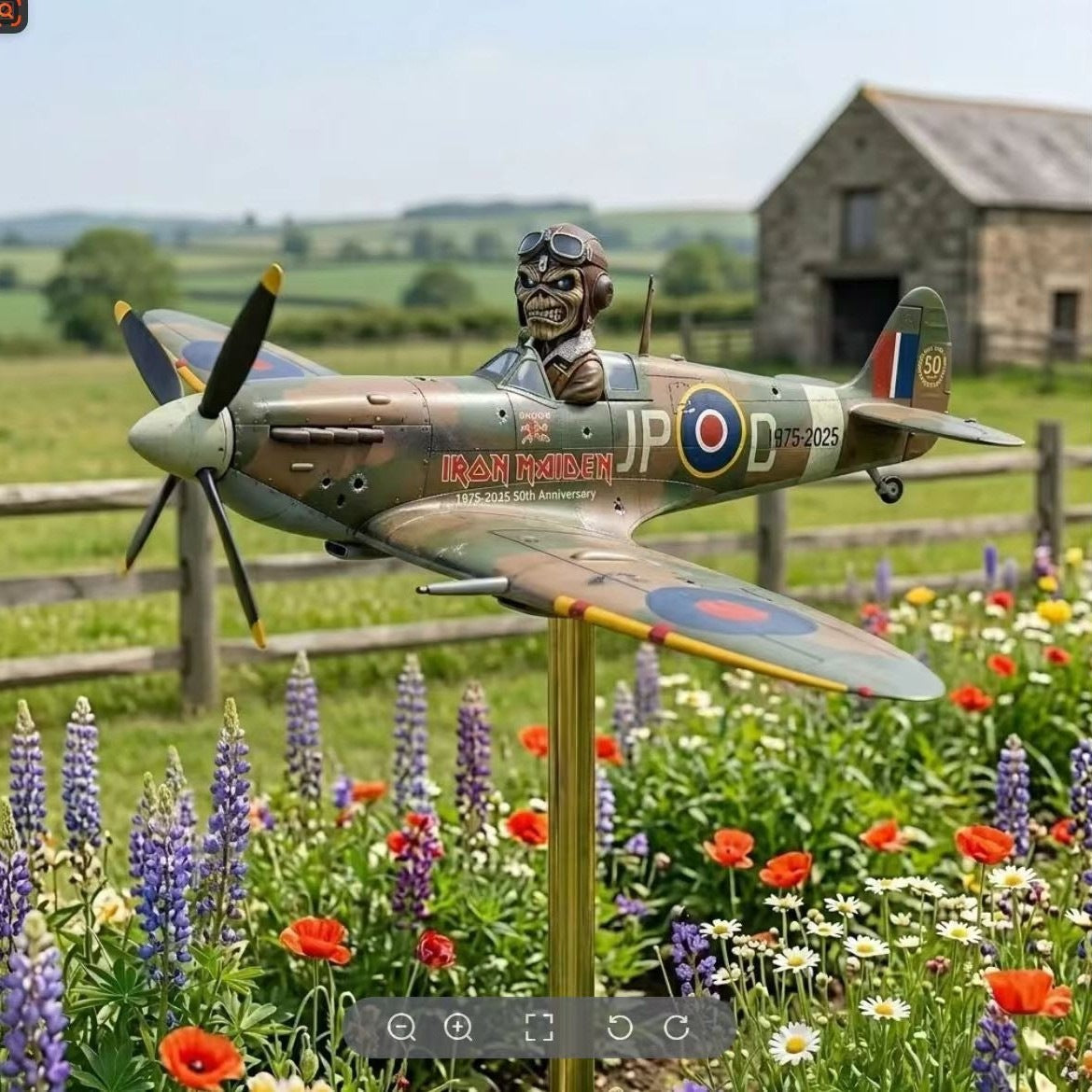 Cross-Border New Product Shark Mouth Warplane Garden Wind Spinner Outdoor Garden Windmill