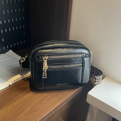 Cross-Border New Women's Crossbody Bag Multi-Zipper Single Shoulder Trendy Fashion Versatile Commuter Crossbody Handbag