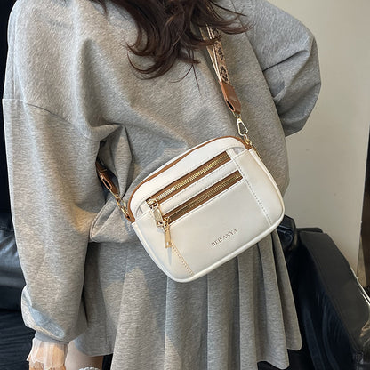 Cross-Border New Women's Crossbody Bag Multi-Zipper Single Shoulder Trendy Fashion Versatile Commuter Crossbody Handbag
