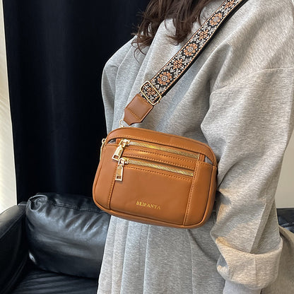 Cross-Border New Women's Crossbody Bag Multi-Zipper Single Shoulder Trendy Fashion Versatile Commuter Crossbody Handbag