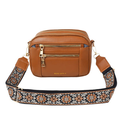 Cross-Border New Women's Crossbody Bag Multi-Zipper Single Shoulder Trendy Fashion Versatile Commuter Crossbody Handbag