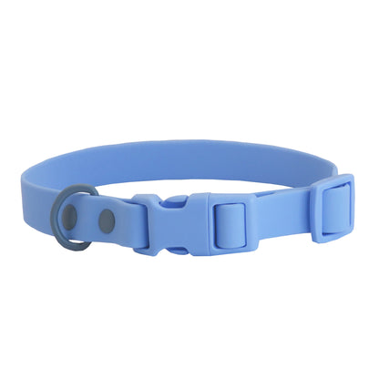 Cross-Border Pet Collar Waterproof Pvc Stain-Resistant Soft Collar Pom Buckle Soft Rubber Coated Webbing Collar Ready for Sale