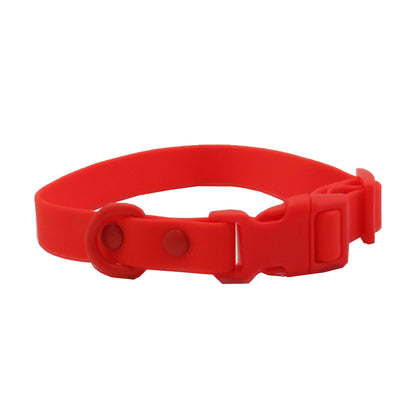 Cross-Border Pet Collar Waterproof Pvc Stain-Resistant Soft Collar Pom Buckle Soft Rubber Coated Webbing Collar Ready for Sale