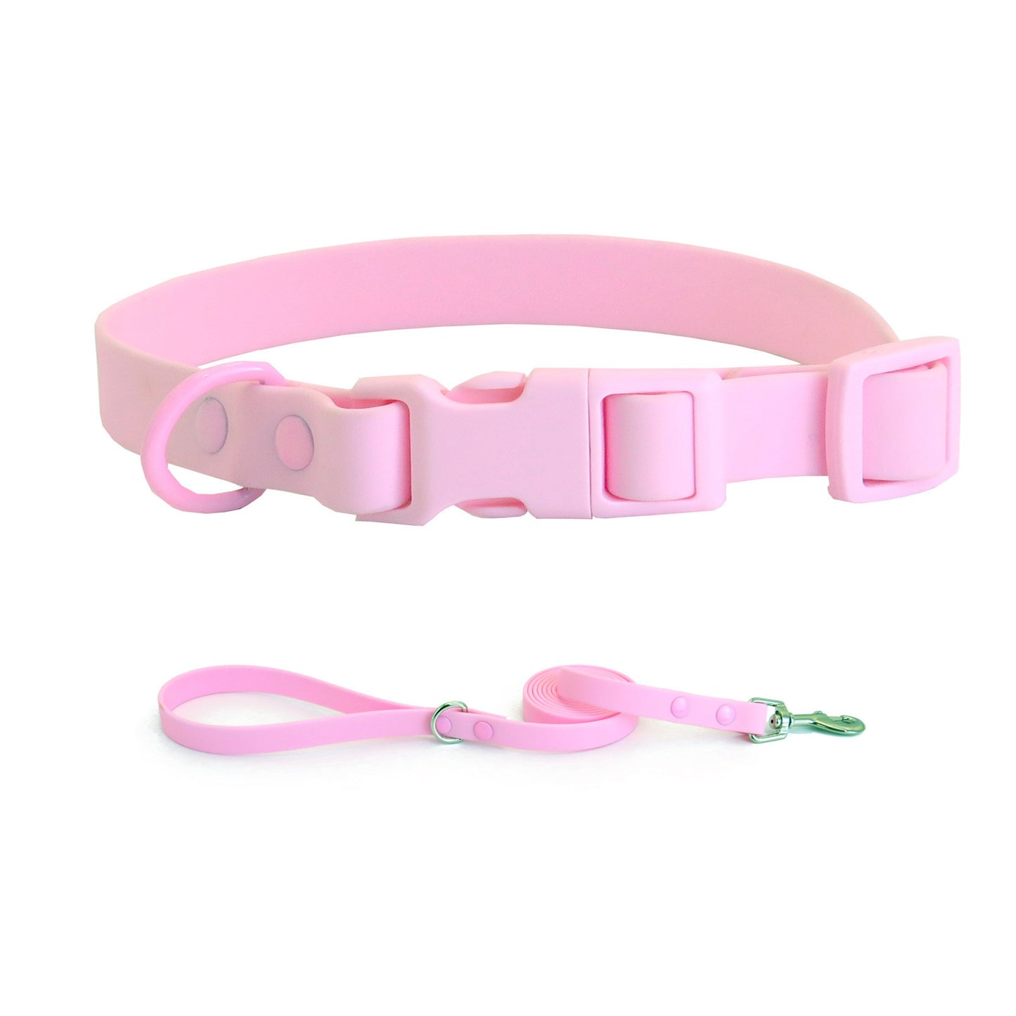 Cross-Border Pet Collar Waterproof Pvc Stain-Resistant Soft Collar Pom Buckle Soft Rubber Coated Webbing Collar Ready for Sale