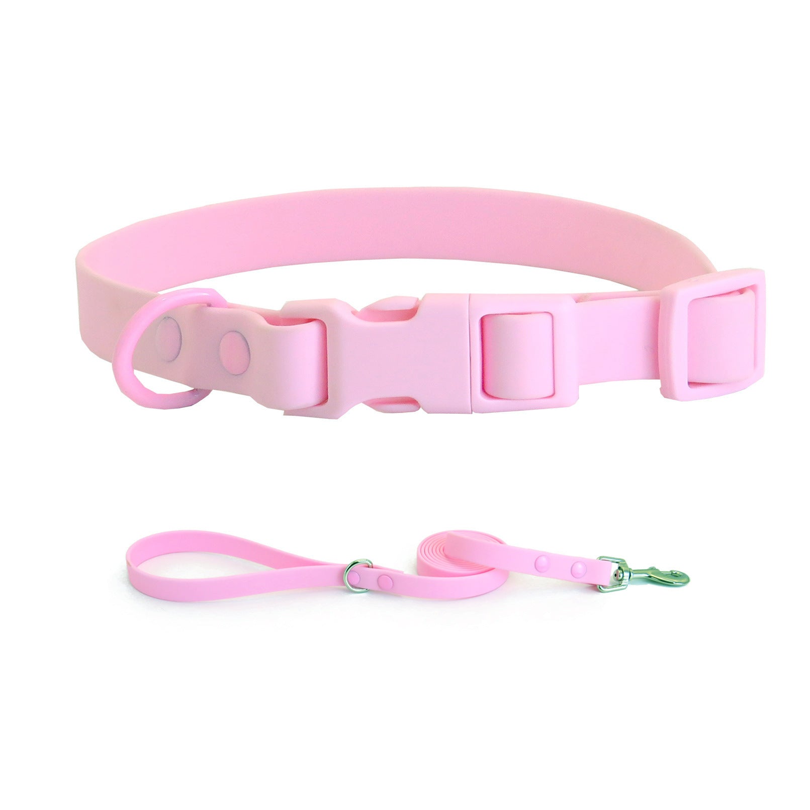 Cross-Border Pet Collar Waterproof Pvc Stain-Resistant Soft Collar Pom Buckle Soft Rubber Coated Webbing Collar Ready for Sale