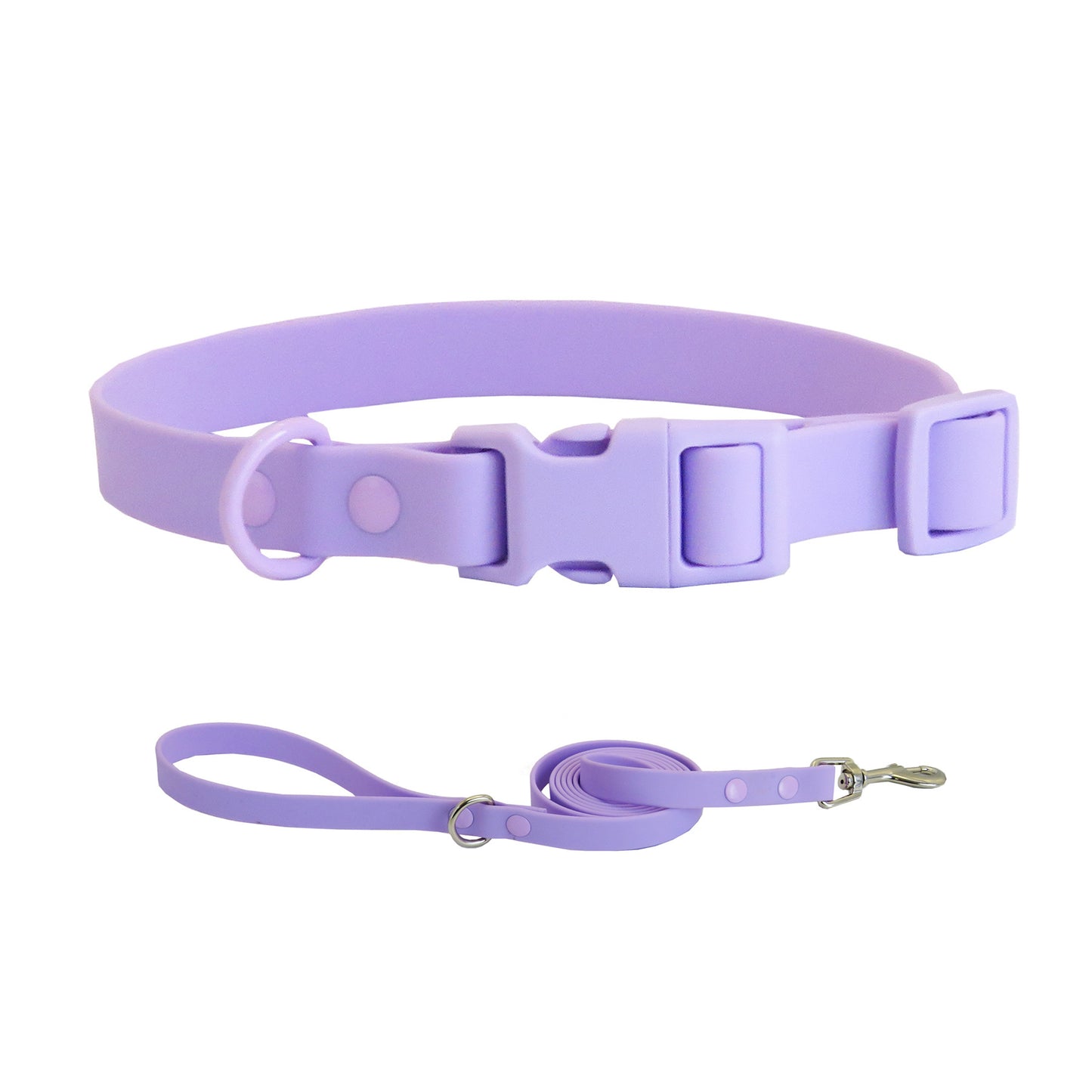 Cross-Border Pet Collar Waterproof Pvc Stain-Resistant Soft Collar Pom Buckle Soft Rubber Coated Webbing Collar Ready for Sale