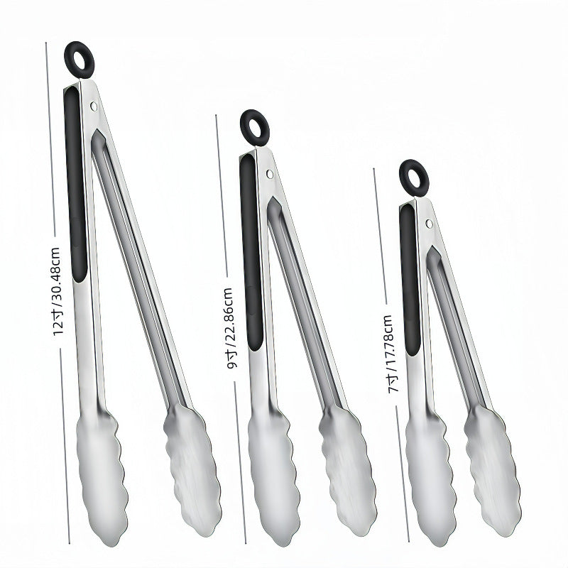 Cross-Border Silicone Clips, High Temperature Resistant Kitchen Anti-Scalding Barbecue Barbecue Clips, Food Clips, Household Stainless Steel Steak Clips