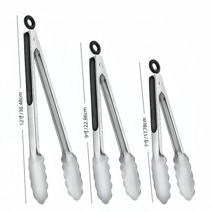 Cross-Border Silicone Clips, High Temperature Resistant Kitchen Anti-Scalding Barbecue Barbecue Clips, Food Clips, Household Stainless Steel Steak Clips