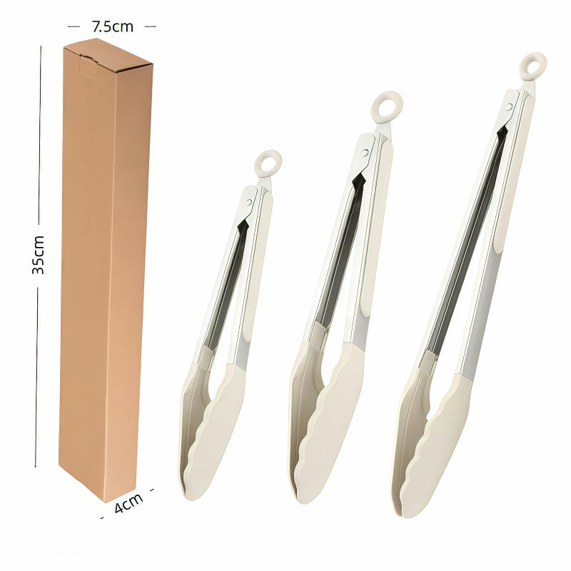 Cross-Border Silicone Clips, High Temperature Resistant Kitchen Anti-Scalding Barbecue Barbecue Clips, Food Clips, Household Stainless Steel Steak Clips