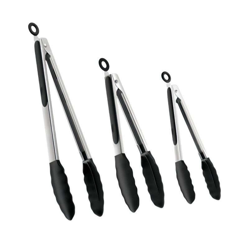 Cross-Border Silicone Clips, High Temperature Resistant Kitchen Anti-Scalding Barbecue Barbecue Clips, Food Clips, Household Stainless Steel Steak Clips
