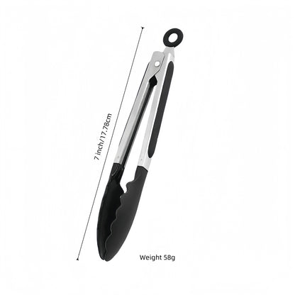 Cross-Border Silicone Clips, High Temperature Resistant Kitchen Anti-Scalding Barbecue Barbecue Clips, Food Clips, Household Stainless Steel Steak Clips