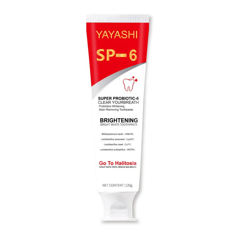 Cross-border special YAYASHI SP-6 probiotics whitening stain removing toothpaste fresh breath to improve yellow teeth 120g g