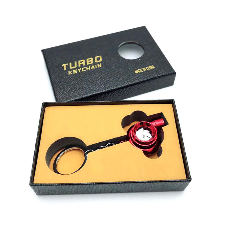 Cross-Border Spot Supply Car Turbine Keychain Metal Creative Luminous Led Turbine Car Keychain Pendant