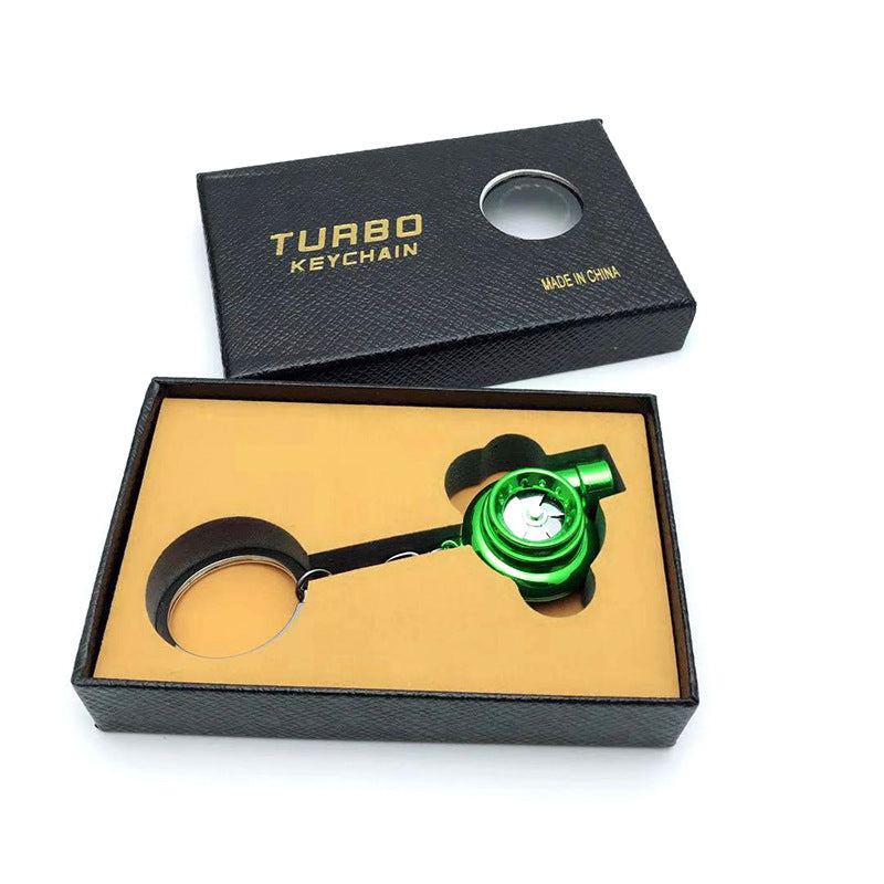 Cross-Border Spot Supply Car Turbine Keychain Metal Creative Luminous Led Turbine Car Keychain Pendant