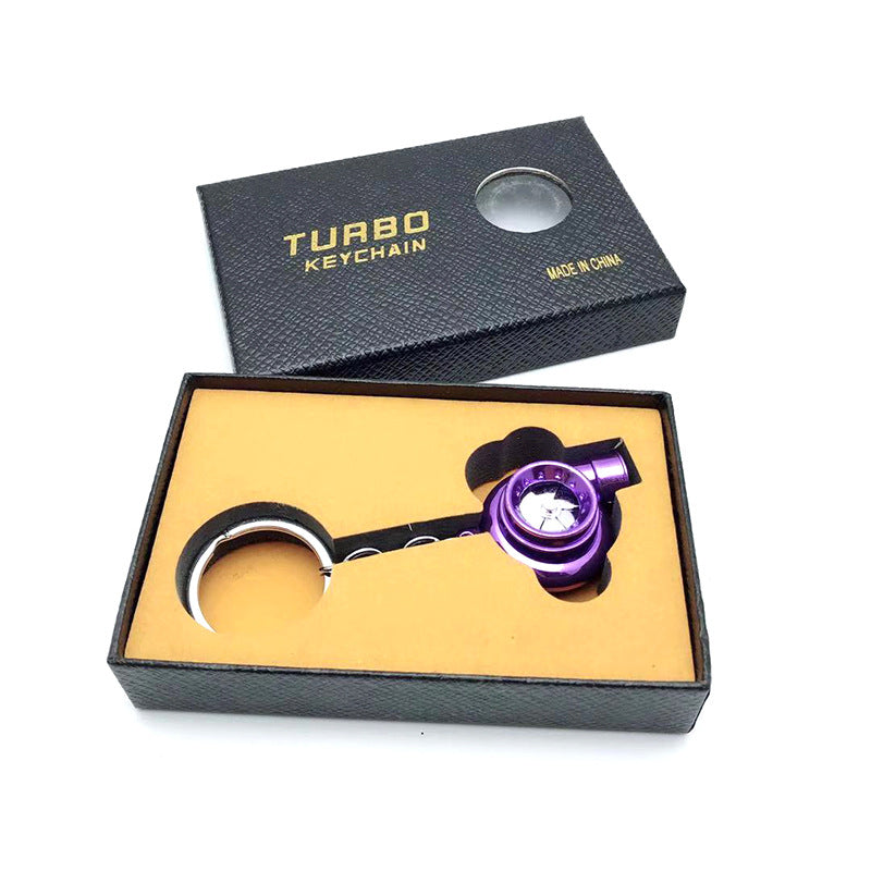 Cross-Border Spot Supply Car Turbine Keychain Metal Creative Luminous Led Turbine Car Keychain Pendant