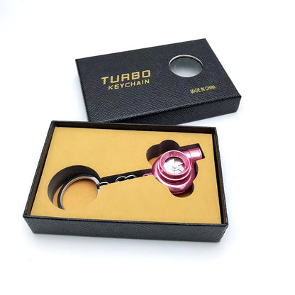 Cross-Border Spot Supply Car Turbine Keychain Metal Creative Luminous Led Turbine Car Keychain Pendant
