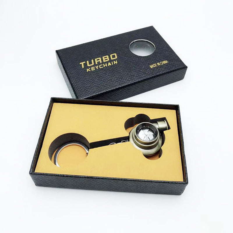 Cross-Border Spot Supply Car Turbine Keychain Metal Creative Luminous Led Turbine Car Keychain Pendant