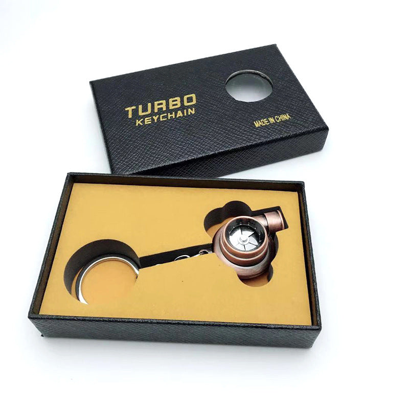 Cross-Border Spot Supply Car Turbine Keychain Metal Creative Luminous Led Turbine Car Keychain Pendant