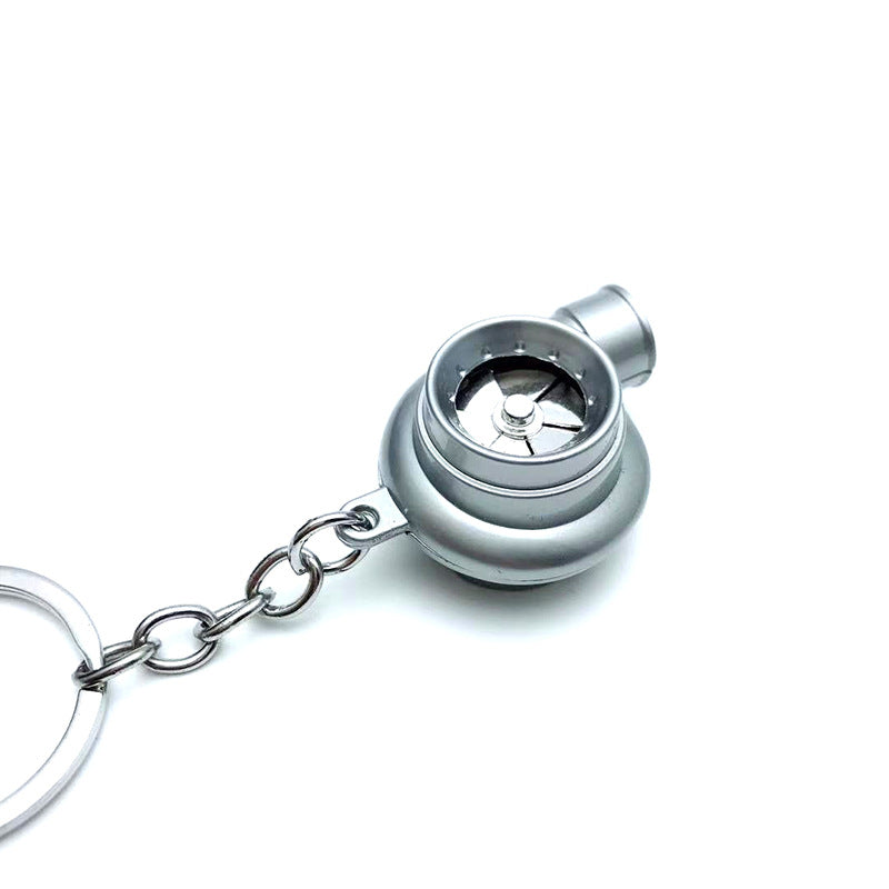 Cross-Border Spot Supply Car Turbine Keychain Metal Creative Luminous Led Turbine Car Keychain Pendant