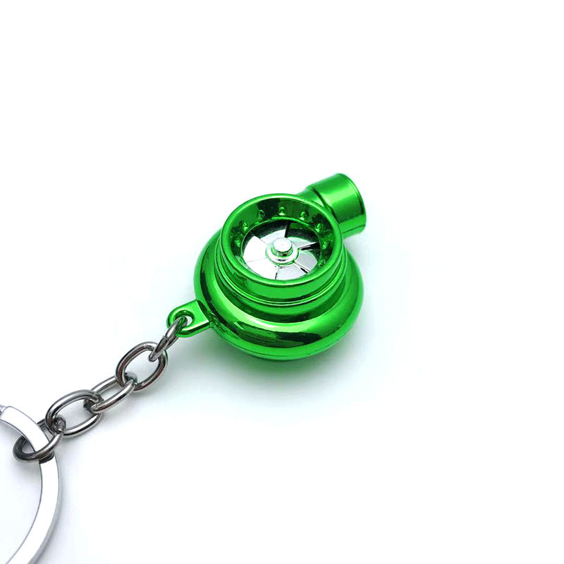 Cross-Border Spot Supply Car Turbine Keychain Metal Creative Luminous Led Turbine Car Keychain Pendant