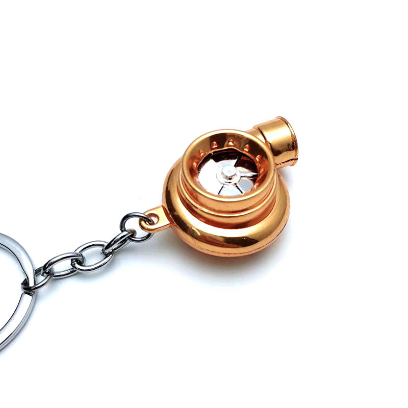Cross-Border Spot Supply Car Turbine Keychain Metal Creative Luminous Led Turbine Car Keychain Pendant
