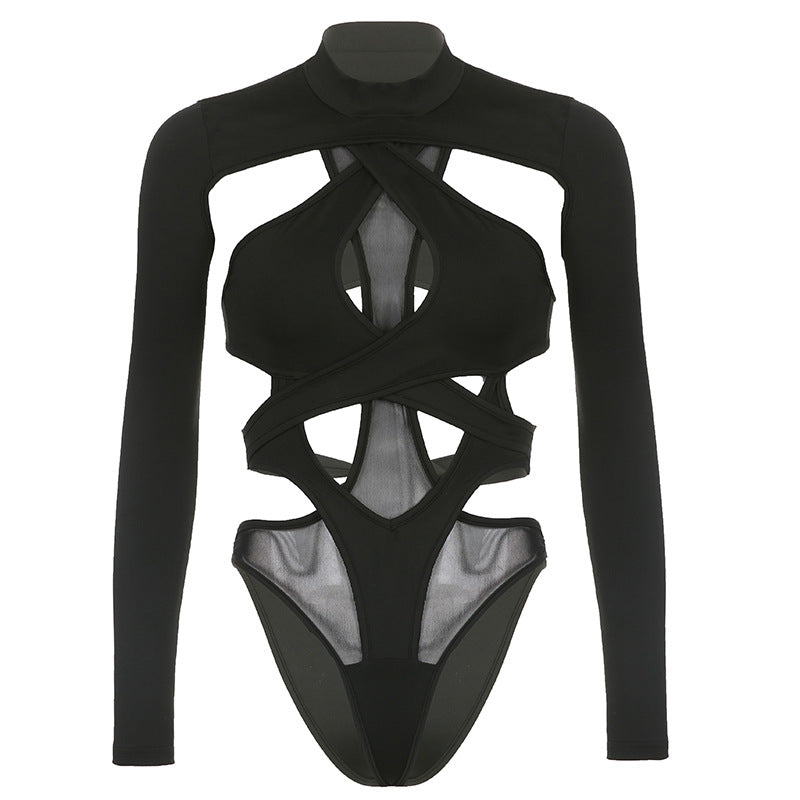 Cross-cut back strap one-piece dress