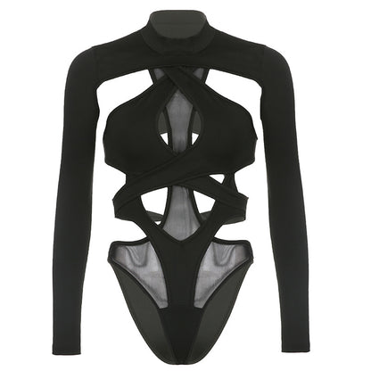 Cross-cut back strap one-piece dress
