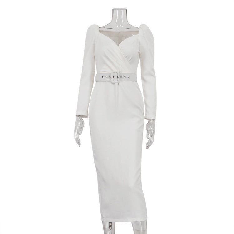 Cross Design Low-cut dress