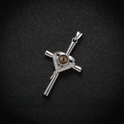 Cross Diamond Projection Necklace