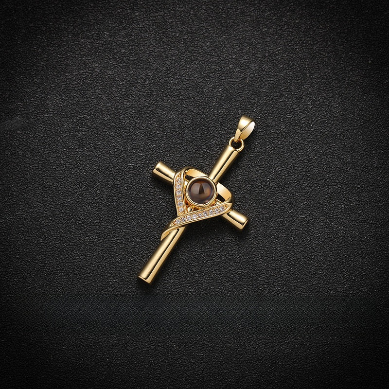 Cross Diamond Projection Necklace