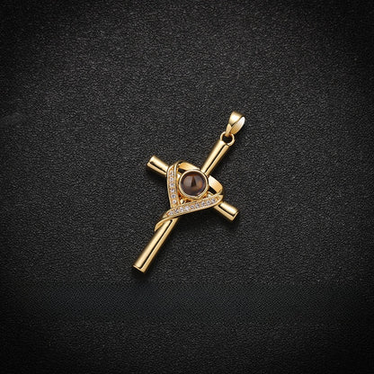 Cross Diamond Projection Necklace