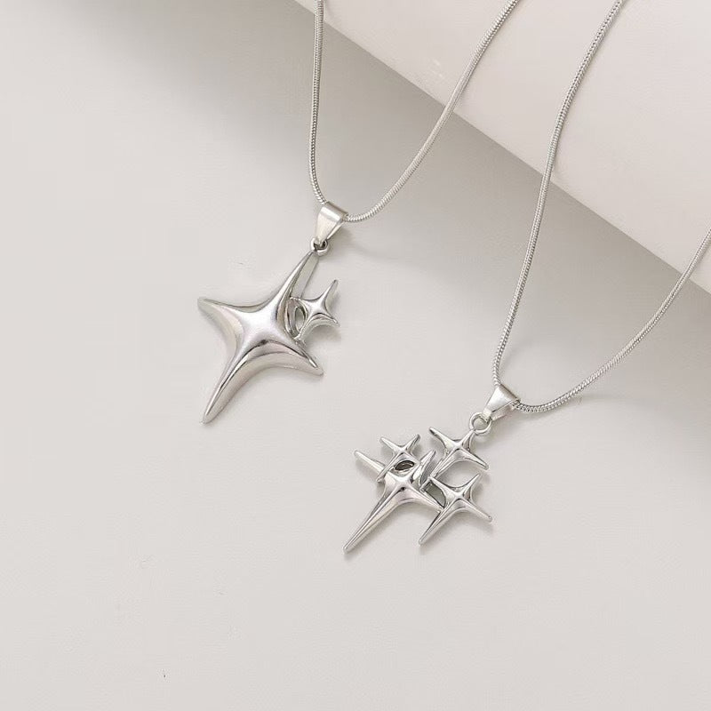 Cross Double Star Necklace