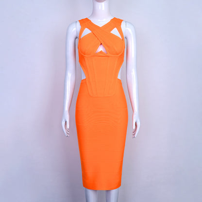 Cross halter dress