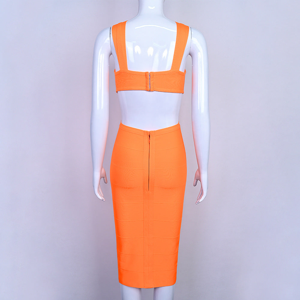Cross halter dress