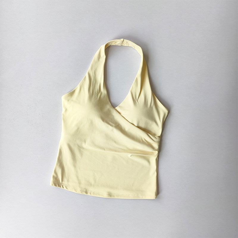 Cross Halter Sports Vest with Chest Pads